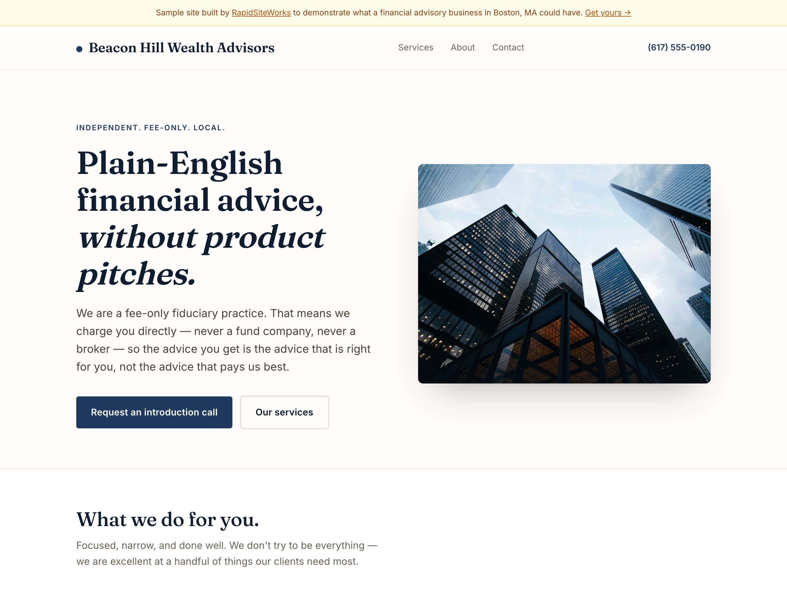 Financial Advisory demo · Boston, MA